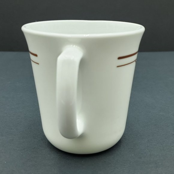 Corning Melody Mugs Corelle White Mugs with Brown Flowers and Bands - Picture 6 of 9